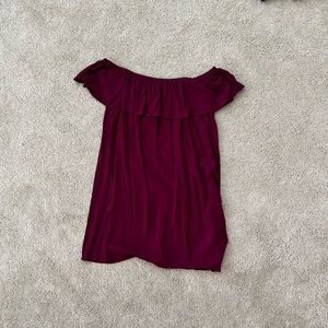 Burgundy off the shoulder dress